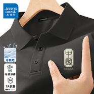 真維斯（Jeanswest）polo衫男士短袖2025夏季新款冰絲速干運動(dòng)上衣服翻領(lǐng)半袖休閑男裝 深灰(中國意胸標) 4XL (體重205-230斤)