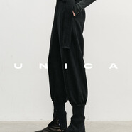 UNICA/異域感松弛摩登_韓國進口混色法蘭絨羊毛_針織束腳寬腰長褲 【 碳燼灰 】韓國進口 XS【現(xiàn)貨48小時發(fā)】 均碼
