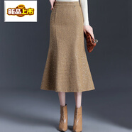 初徑2025新款小香風(fēng)亮片半身裙女秋冬高腰包臀裙中長(cháng)氣質(zhì)名媛 香檳 XL 110-120