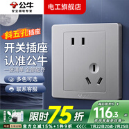 公牛（BULL）G07灰開關(guān)插座面板全屋套裝暗裝86型墻壁電源二三插網(wǎng)線空調(diào)面板 斜五孔10只（優(yōu)先發(fā)貨）