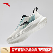 安踏（ANTA）飛揚(yáng)男鞋舒適通勤減震跑步鞋新款百搭休閑男士運(yùn)動(dòng)鞋子 象牙白/灰霧藍(lán)5522-2 41 (255mm)