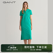 GANT/甘特新款女裝翻領(lǐng)長裙裙子純色休閑寬松百搭POLO裙短袖連衣裙 天綠色 S