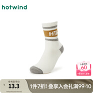熱風(fēng)（Hotwind）冬季新款男士時(shí)尚條紋字母高幫襪運動(dòng)休閑保暖中筒襪男 04白色 1雙 F