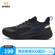 361度男鞋運(yùn)動鞋【雨屏7】2024年春季新款防潑水男常規(guī)跑鞋 曜石黑 45