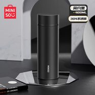 名創(chuàng  )優(yōu)品（MINISO）保溫杯304不銹鋼水杯男女大容量帶茶濾泡茶杯子400ml啞光黑