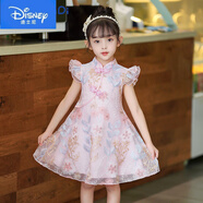 迪士尼（Disney）女童漢服連衣裙夏裝2025新款兒童裙子夏季小女孩中國風(fēng)公主裙夏款 239粉色 130