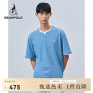 beanpole濱波春夏新款男士簡(jiǎn)約撞色米蘭諾組織雙領(lǐng)T恤 藍(lán)色 M 175/92A