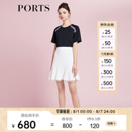 PORTS寶姿商場同款春夏新款簡約通勤純棉短袖T恤女SD8N012WCC027 黑色 M