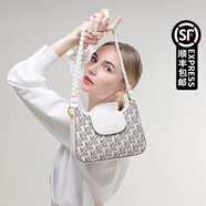 CLEVER & KETCH包包女包手提單肩包女2025法棍腋下包迷你斜挎包七夕禮物送女友 米白色