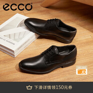 愛步（ECCO）皮鞋男 商務(wù)皮鞋男鞋簡約正裝皮鞋男士亮面皮鞋德比鞋 墨本621634 黑色/磁石灰62163450839 42 尺碼偏大