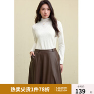 獨(dú)束大碼女裝半高領(lǐng)內(nèi)搭針織打底衫女2024冬裝洋氣毛衣長袖上衣女 奶油米 2XL (尺碼：4)