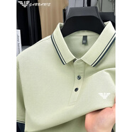 EMPORIO ARMANI EA7絲光棉短袖t恤男士翻領(lǐng)polo汗衫純·棉中青年休閑上衣 25837淺綠 L 50(適合體重120-130斤)