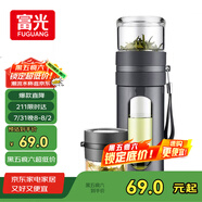 富光玻璃杯 高硼硅泡茶杯子 茶水分離杯 商務(wù)辦公便攜塑玻水杯男女士