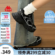 卡帕（Kappa）女鞋夏季網(wǎng)面運動鞋子女款網(wǎng)鞋增高老爹鞋休閑跑步鞋 黑色 37