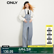 ONLY秋冬時尚潮流高腰闊腿長款背帶牛仔褲女|12317M001 H32 藍(lán)白條紋面料 XS (155) 60A