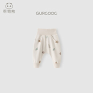 乖奇熊嬰兒純棉睡褲子秋冬季1歲秋褲男女寶寶高腰護肚哈倫大PP褲 大象灰/藍洋之夢(mèng)（高腰護肚款） 90