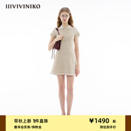 IIIVIVINIKO春季新款通勤polo小香風(fēng)針織連衣裙子女M411109619C 淺灰 M