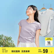 森馬（Semir）短袖t恤女短款緊身夏季圓領(lǐng)正肩上衣V領(lǐng)收腰套頭衫109324100003