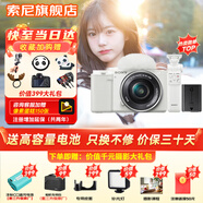 索尼（SONY）ZV-E10L微單數(shù)碼拍攝相機(jī) 直播美顏Vlog照相神器 APS-C半畫(huà)幅視頻zve10側(cè)翻液晶屏 白色套機(jī)+藍(lán)牙多功能手柄+原裝電池 套餐二【記錄日常 家用旅拍 送禮等】