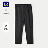 海瀾之家（HLA）休閑褲男輕商務(wù)時(shí)尚系列四面彈力褲子男25春夏季送男友送爸爸 黑色26 HKCAW2J013A 31 170/78A推薦119~126斤
