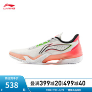 李寧（LI-NING）利刃5 | 男鞋夏季透氣網(wǎng)面一體織籃球?qū)I(yè)比賽鞋ABAU101 【極晝】白/熒光海棠紅/黑色-4 40