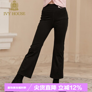 IVY HOUSE常春藤兒童裝女童喇叭褲23秋新款  柔軟彈力透氣運(yùn)動緊身褲喇叭褲 黑色 130cm(130/56)