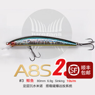 lurefans大河 奔流路亞發(fā)燒友A8S-2磁爆定層遠投沉水米諾翹嘴鱸魚路亞餌 A8S-2/鯡魚3號色/6.9克