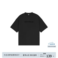 BODYDREAM索羅娜涼感短袖男夏季重磅破洞情侶裝t恤五分袖休閑上衣 黑色（涼感） 3XL