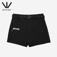 BOY BY BOY潮牌女裝2025夏季休閑logo小標印花女士短褲 黑色 S
