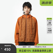 幻走（MOVEUP）2024冬季新款.FUN系列連帽趣味繡花設(shè)計師短款棉外套女 橡木棕 S