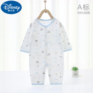 迪士尼（Disney）嬰兒連體衣春秋款新生兒衣服夏款薄棉質(zhì)寶寶可愛連身衣 夏季款 藍小熊 59cm