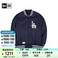 NEW ERA紐亦華MLB棒球NY夾克刺繡春秋男女情侶簡約百搭運動休閑外套 13546436-藏青色 LA L