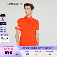 金林德伯格（J.Lindeberg）商場同款夏季GOLF系列商務(wù)休閑POLO衫短袖翻領(lǐng)T恤男52223Z012進口 橘色L2B S