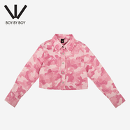BOY BY BOY潮牌女裝2025秋季新品牛仔夾克修身女士短外套 粉紅色 S