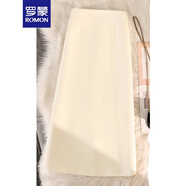 羅蒙（ROMON）灰色西裝半身裙女春秋2025新款高腰顯瘦直筒裙開叉包臀裙中裙子 杏色 L 建議106-115斤