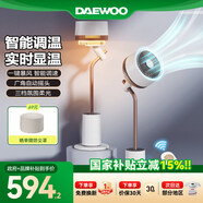 大宇（DAEWOO）【國家補(bǔ)貼】空氣循環(huán)扇電風(fēng)扇家用宿舍臥室客廳辦公室立式落地扇氛圍燈納涼空調(diào)伴侶F30 F30S-QSB【一鍵暴風(fēng)+感溫調(diào)速】