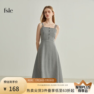 FANSILANEN范思藍恩22FS2124法式格子吊帶連衣裙女夏季長款甜美氣質(zhì)顯瘦裙子 吊帶黑白格 M