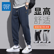 真維斯（Jeanswest）休閑褲男春秋季新款寬松束腳哈倫褲潮流百搭男士運動(dòng)褲子 668藏青色 2XL
