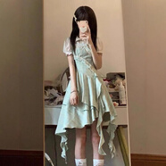 AFTER MONDAY日系甜美小個(gè)子不規(guī)則裙擺吊帶連衣裙女學(xué)生襯衫兩件套 【單件】襯衫 L