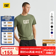 CAT卡特春新品男涼感設計反光logo印花短袖T恤輕戶(hù)外 暗綠色 2XL