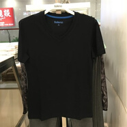班尼路 BALENO男裝經(jīng)典款夏季純色短袖圓領(lǐng)純棉V領(lǐng)簡(jiǎn)約百搭t恤半袖打底衫 V領(lǐng)黑色00A S