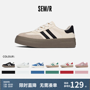 Semir官方正品德訓(xùn)鞋女鞋春季新款鞋子女透氣厚底小白鞋運動爆款板鞋女 白色（厚底款） 37