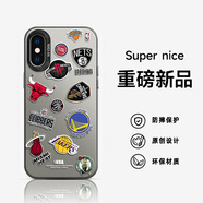 訊亦 蘋果X手機(jī)殼超火xs彩銀iPhonexr磨砂男2025新款xsmax籃球標(biāo)潮流卡通保護(hù)套 月關(guān)黑-籃球隊標(biāo) 蘋果XSMAX