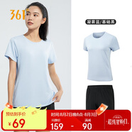 361°跑步運動套裝女士夏季衣服新款休閑短袖短褲兩件套662414001H-5