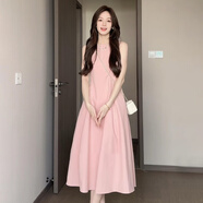 天啟世紀多巴胺黃色無(wú)袖背心連衣裙子女夏季流行海邊度假長(cháng)裙 【粉色】【明星同款約會(huì )穿搭】 M 45/55kg 【收藏加購享運費險】