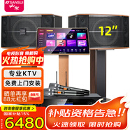 山水（SANSUI）FK121專業(yè)卡拉OK大功率ktv音響會議室商用設(shè)備功放點歌機組合娛樂系統(tǒng)一拖四套裝家用家庭全套音箱 FK121卡包箱+功放+山水雙話筒+3t點歌機