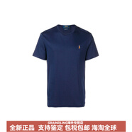 Polo Ralph Lauren拉夫勞倫Logo刺繡圓領(lǐng)平直下擺短袖T恤男款藏青色 藏青色 M