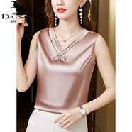 袋鼠（DAISHU）桑蠶絲吊帶背心女西裝內(nèi)搭夏季高級(jí)感真絲上衣外穿無袖T恤打底衫 香檳色 XL