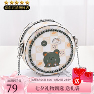 BLACKKISS情人節(jié)禮物送女友質(zhì)感女包包新款小圓包女時(shí)尚鏈條包單肩斜挎包 米白拼綠（優(yōu)質(zhì)版本）