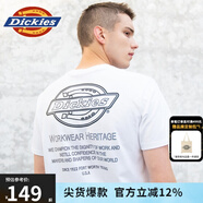 dickies【經(jīng)典款】Dickies短袖純棉舒適男女同款LOGO印花無憂搭T恤男7310 白色 L